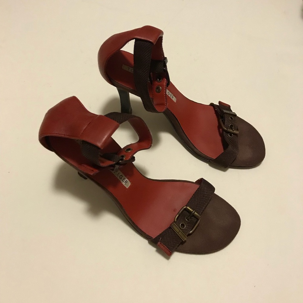 Tommy Hilfiger two-tone ankle strap sandals